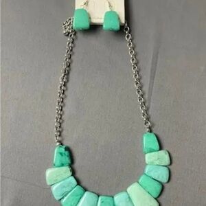 Accent Turquoise Necklace and Earring Set